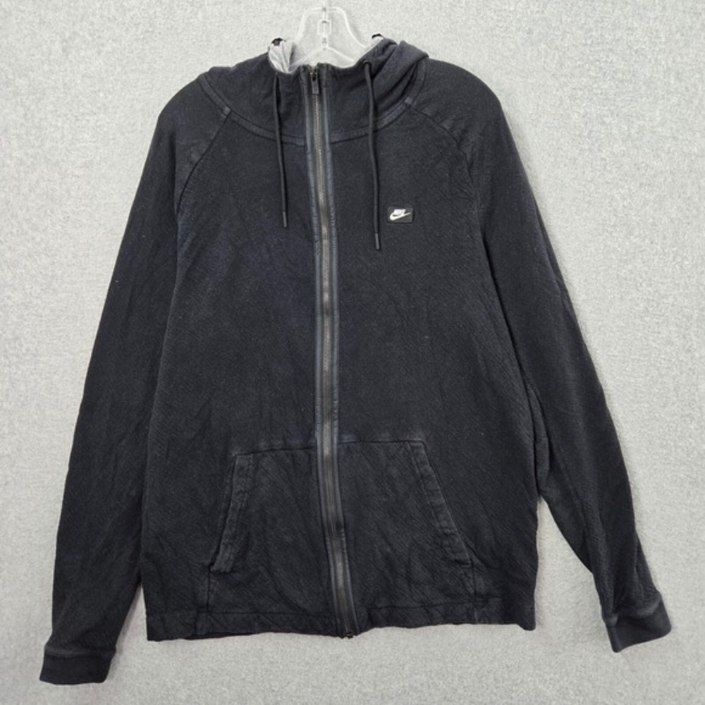 Nike Men Sweatshirt XL Black Sportswear Modern Tech Fleece Hoodie Full‎ Zip
